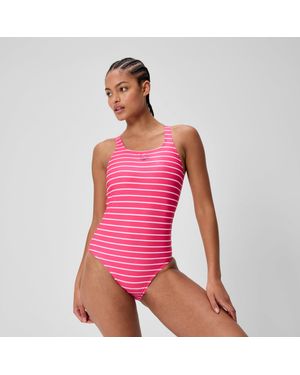 Speedo Endurance+ Printed Medalist Swimsuit - Pink
