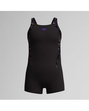 Speedo Mädchen Hyperboom Splice Legsuit/Pfirsich - Schwarz