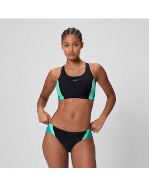 Speedo Damen Colourblock Splice 2.0 Bikini Schwarz/Blau