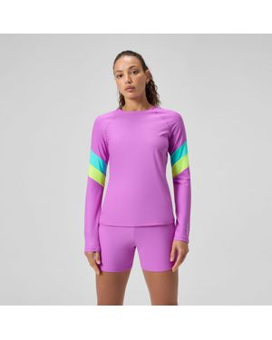 Speedo Colorblock Long Sleeve Rashguard - Purple