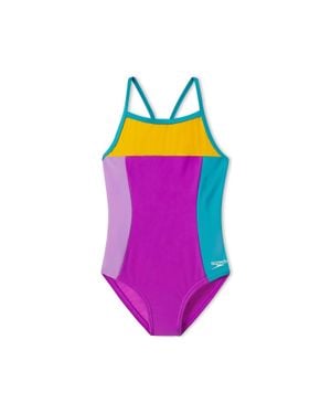 Speedo Colorblock Propel Back One Piece - Pink