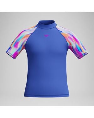 Speedo Bedrucktes Kurzärmliges Sonnentop/ Für Mädchen - Blau