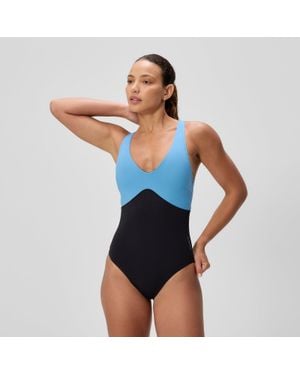 Speedo Sculpture Butterfly Back One Piece - Blue