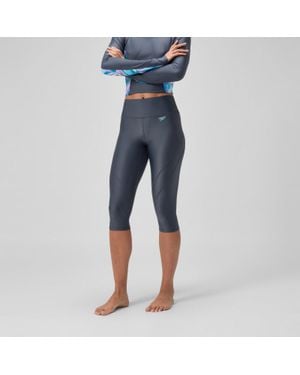 Speedo Solid Panel 3/4 Leggings - Blue
