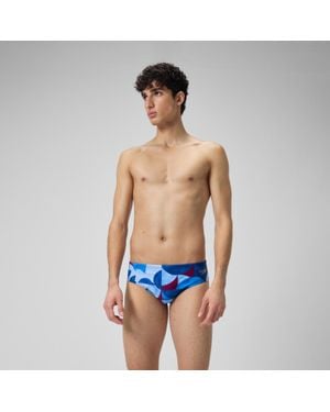 Speedo Club Training 8Cm Allover Digital Brief - Blue