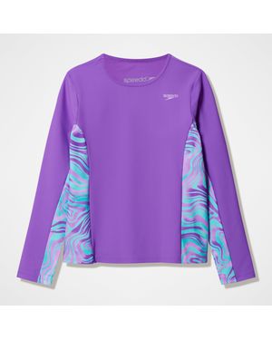 Speedo Mädchen Langarm-Rashguard Mit Print Lila