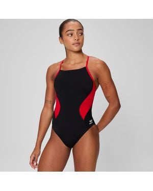 Speedo Spark Splice Crossback One Piece - Red