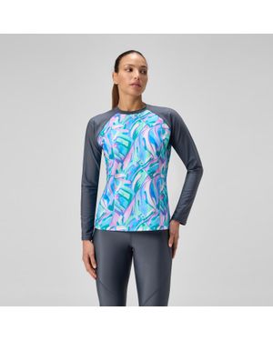 Speedo Printed Long Sleeve Swim Shirt - Blue