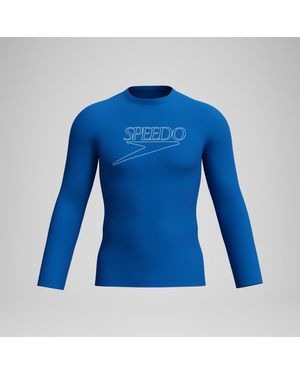 Speedo Endurance+ Logo Long Sleeve Rashguard - Blue