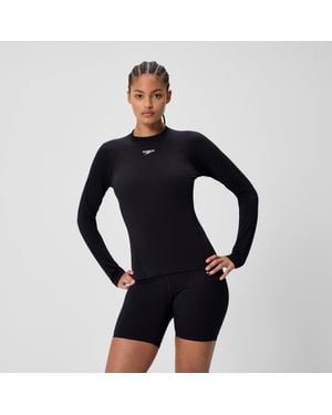 Speedo Damen Endurance+ Langarm-Rashguard Schwarz