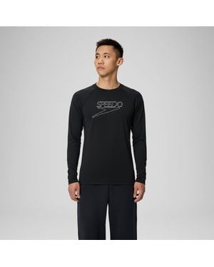 Speedo Endurance+ Logo Long Sleeve Rashguard - Black