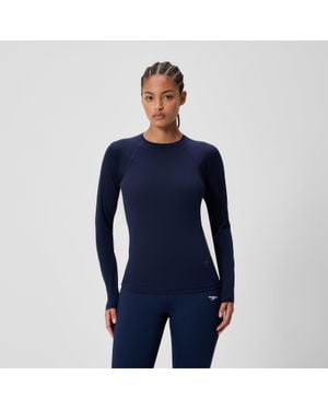 Speedo Boom Solid Long Sleeve Rashguard - Blue