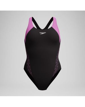 Speedo Hyberboom Splice Racerback Swimsuit - Black