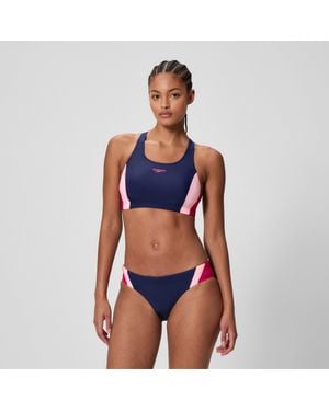 Speedo Damen Colourblock Splice 2.0 Bikini Marineblau