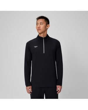 Speedo Long Sleeve Solid Quarter Zip - Blue