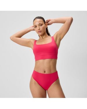 Speedo Solid Square Neck Bikini Top Ruby - Red