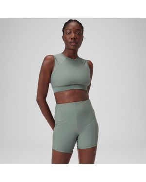 Speedo Solid Short Sleeve Crop Top - Green