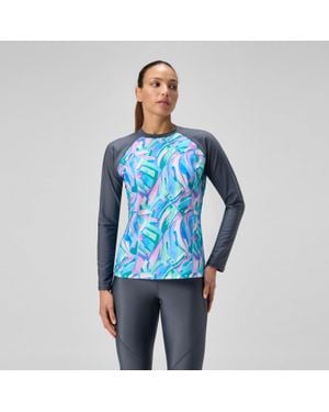 Speedo Printed Long Sleeve Swim Shirt - Blue