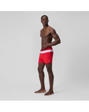 Speedo Jetstream Striped Colourblock Swim Shorts - Red