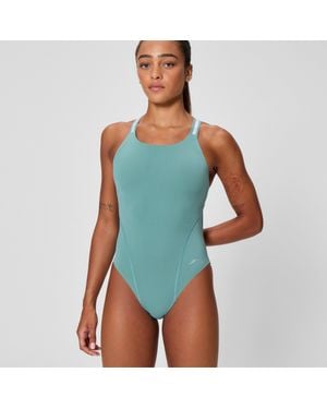 Speedo V Class Performance Back Swimsuit - Blue