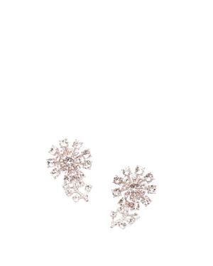 Self-Portrait Small Crystal Earrings - Bianco