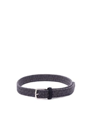 Anderson's Woven Belt With Suede Details - Blu
