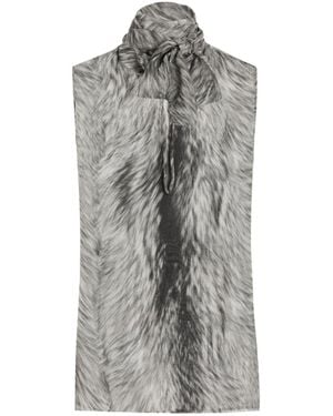 Dolce & Gabbana Top Con Stampa Effetto Pelliccia - Grigio