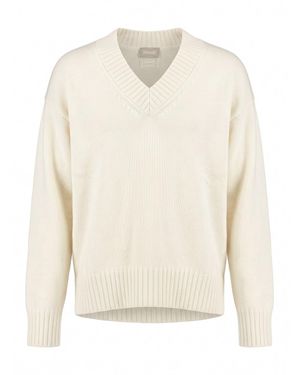 Drumohr Long Sleeve V-Neck Sweater - Bianco