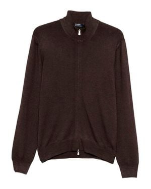 Barba Napoli Full Zip Cardigan - Marrone