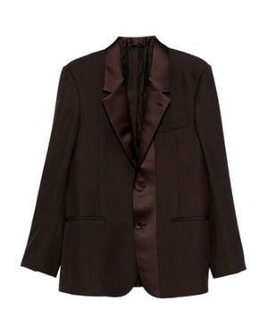 Fendi Wool Crepe And Satin Jacket - Nero