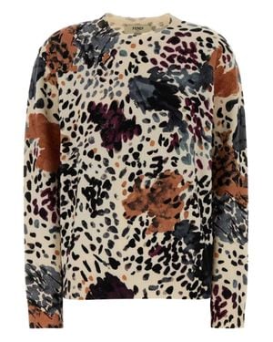 Fendi Pullover Stampa Falena - Nero