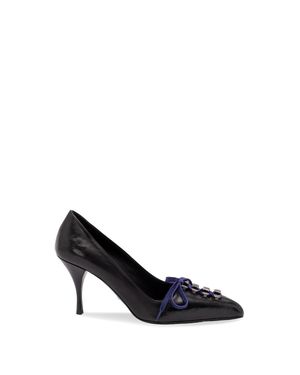 Prada Antiqued Leather Pumps - Nero