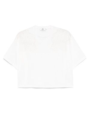 Elisabetta Franchi T-Shirt Con Ricamo - Bianco