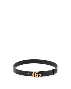 Gucci Cut Gg Marmont Thin Belt - Bianco