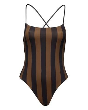 Fendi 'Pequin Ff' Lycra One-Piece Bodysuit - Marrone