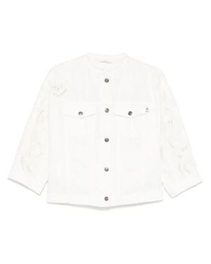 Ermanno Scervino Giacca Con Applicazione A Fiori - Bianco