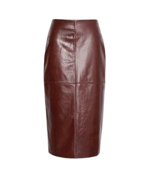 Sportmax 'Lappole' Leather Skirt - Marrone