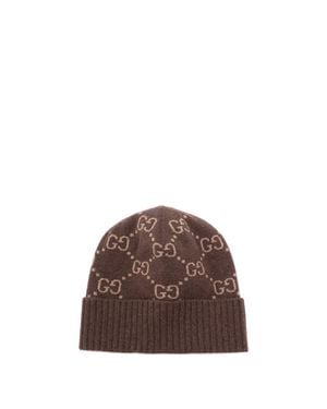Gucci 'Gg Jacquard' Hat - Marrone