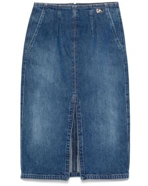 Elisabetta Franchi Gonna Midi Con Spacco - Blu