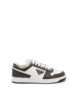 Prada 'Downtown' Leather Sneakers - Bianco