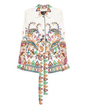 Etro Giacca Con Stampa Paisley - Bianco