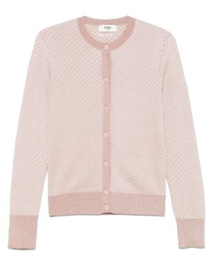 Fendi Cardigan Ff Jacquard - Rosa