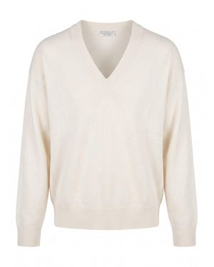 Brunello Cucinelli Cashmere Sweater - Bianco