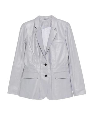 DESA NINETEENSEVENTYTWO Leather Classic Blazer - Grigio