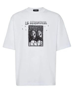DSquared² T-Shirt Con Stampa Grafica - Bianco