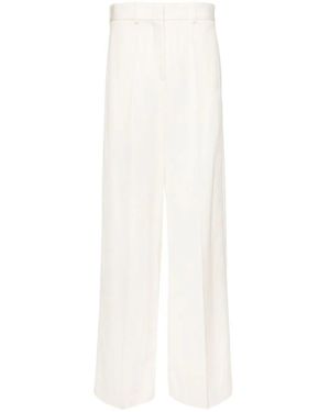 Jil Sander Pantaloni Sartoriali A Gamba Ampia - Bianco