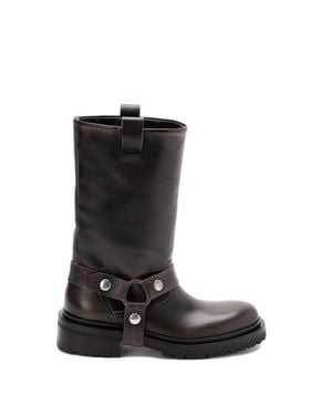 Golden Goose Stivali kurt in pelle nera con fibbia - Nero