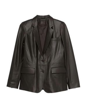 DESA NINETEENSEVENTYTWO Leather Classic Blazer - Nero