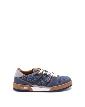 Fendi Match' Denim Sneakers - Blu