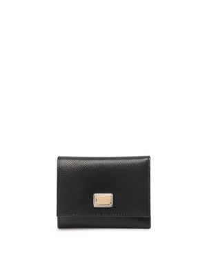 Dolce & Gabbana Dauphine Calfskin French-Flap Wallet - Bianco